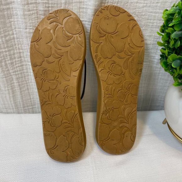 Roxy Flip Flop Sandals Women's Size 8 Black Strappy Beach Travel Vacation - Picture 6 of 7